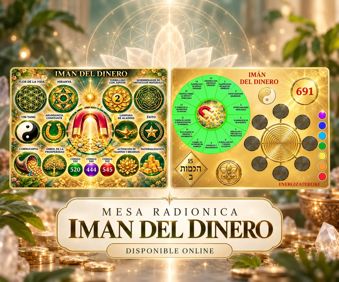 MESA RADIONICA IMAN DEL DINERO